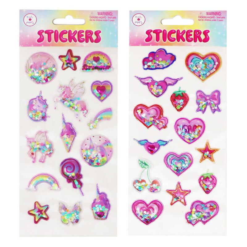 Pink Poppy Confetti Shaker Stickers image number 0