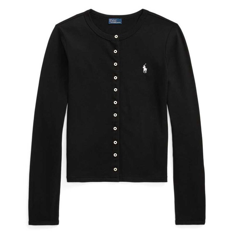 Polo Ralph Lauren Stretch Mesh Cotton Crewneck Cardigan image number 2