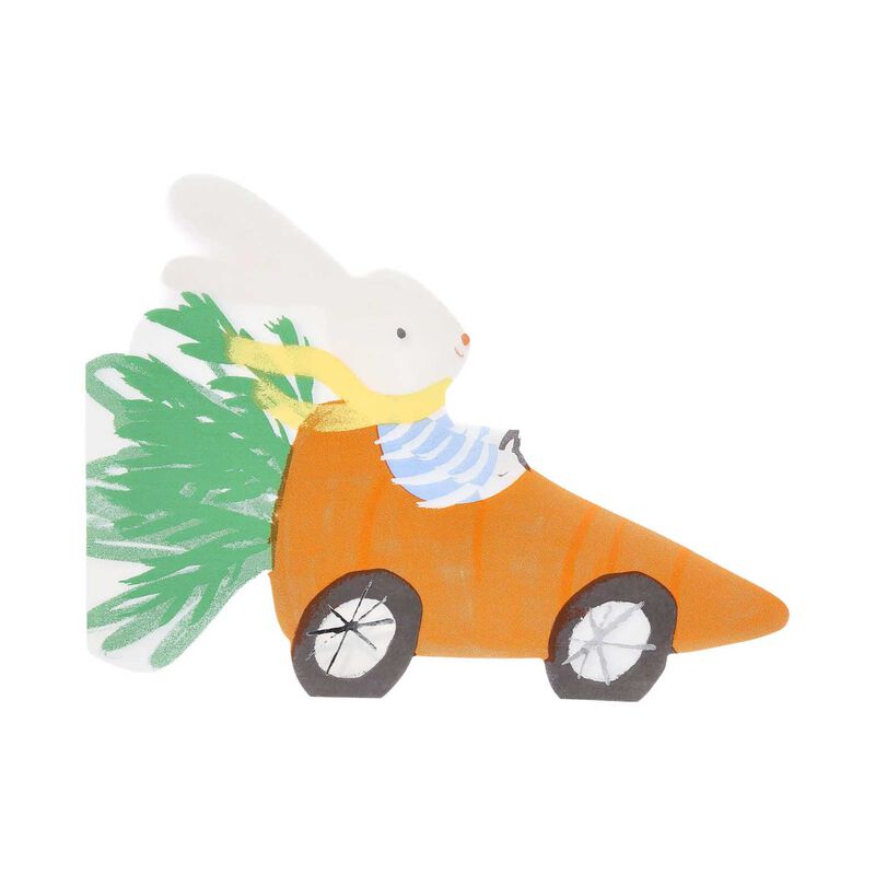 Meri Meri Easter Racing Car Bunny Napkins (x16) image number 0