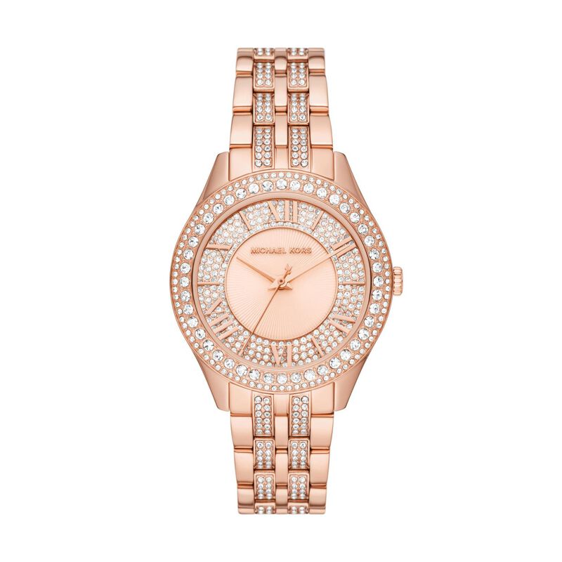 Michael Kors Harlowe Pave' Rose Gold-Tone Watch image number 0