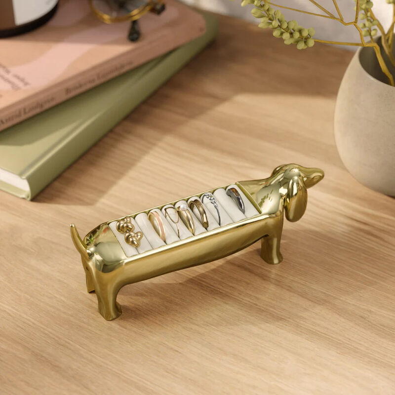 Umbra Dachsie Ring Holder Brass image number 1