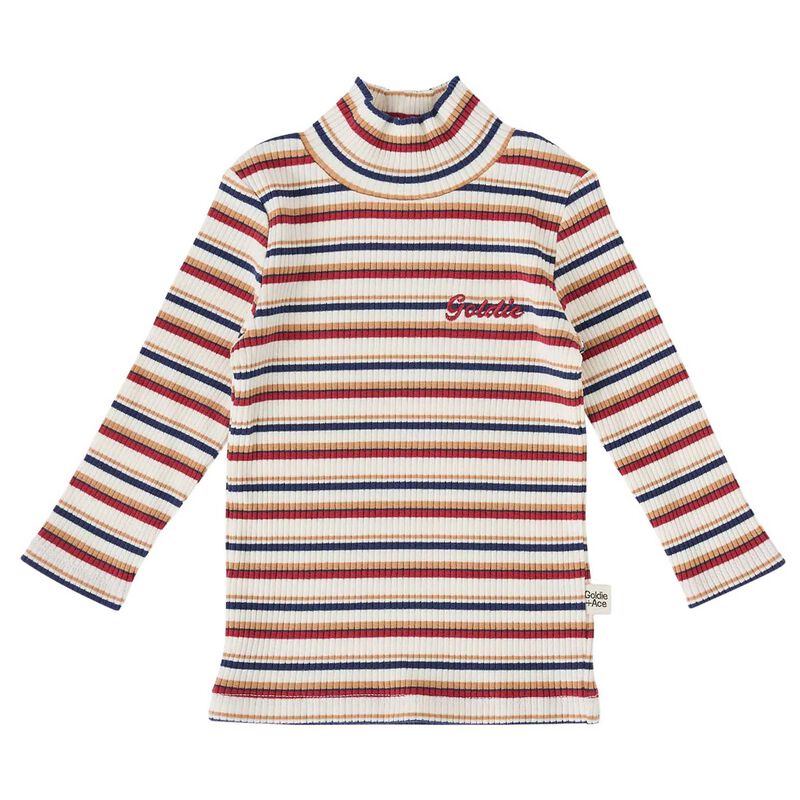 Goldie + Ace Embroidered Rib Skivvy Outback Stripe 1-2Y image number 0