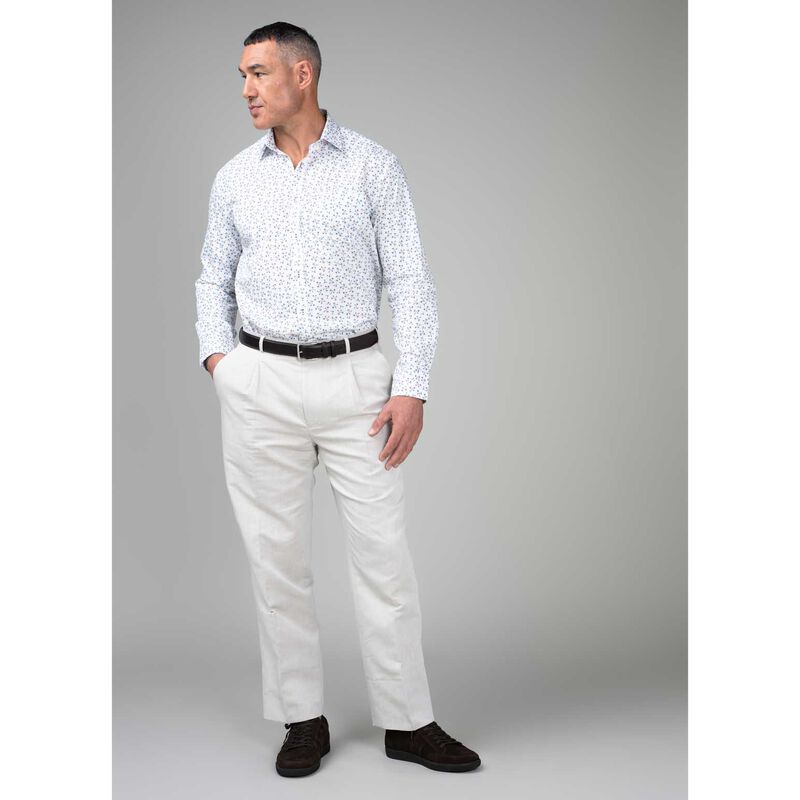 Rembrandt Sinatra White & Blue Myosotis Floral Print Shirt image number 3