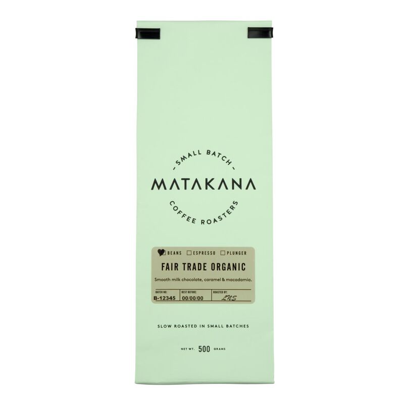 Matakana Coffee Roasters FT Organic Beans 500g image number 0