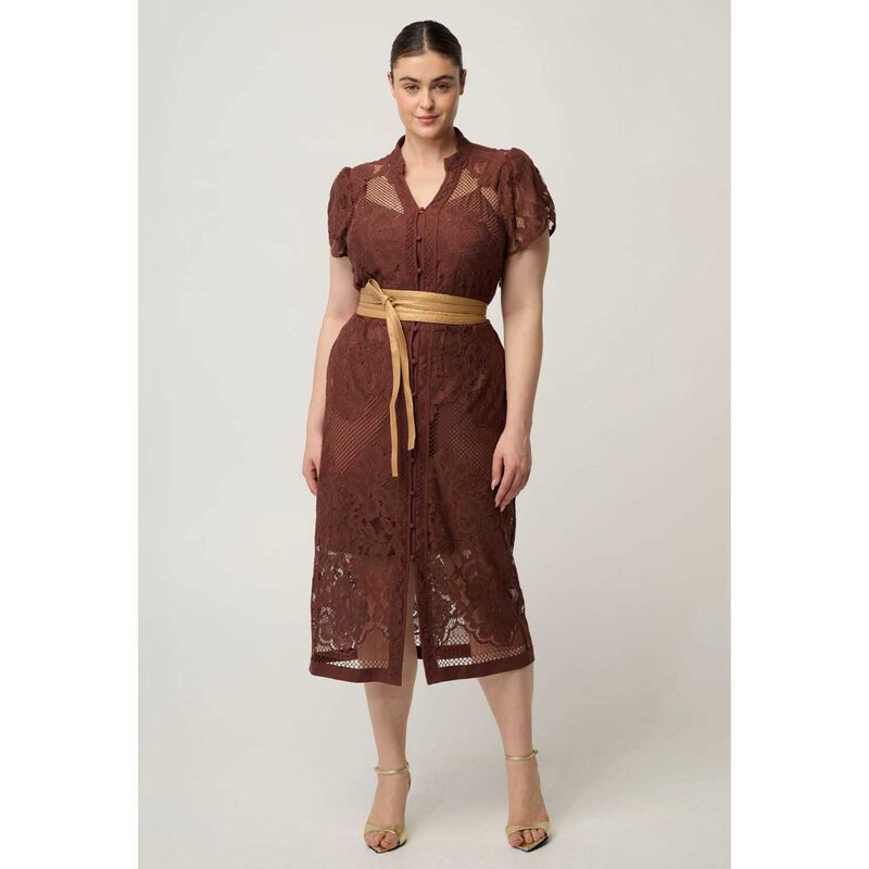 OnceWas Solene Placement Lace Dress image number 3