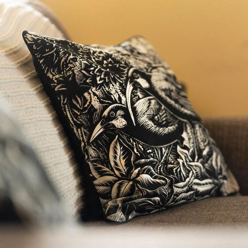 E Mervyn Taylor Nga Huia Cushion Cover image number 1