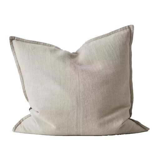 Weave Home Como Panelled European Linen Cushion With Feather Inner 50x50cm