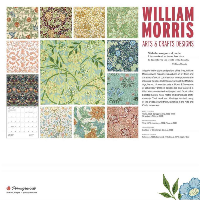 Pomegranate William Morris 2026 Wall Calendar image number 2