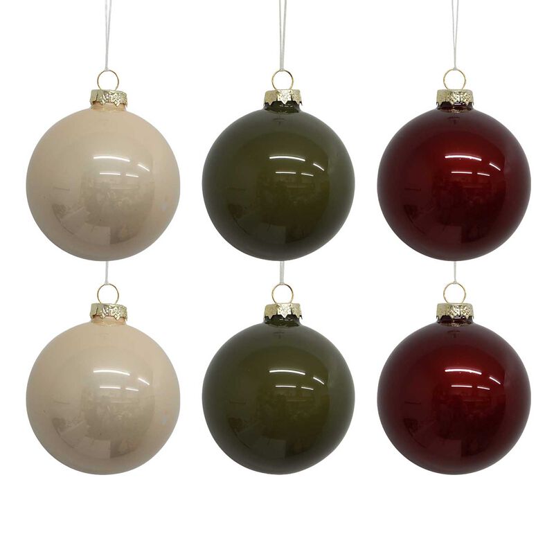 French Country Christmas Ball Mixed Colours (6PC) image number 0