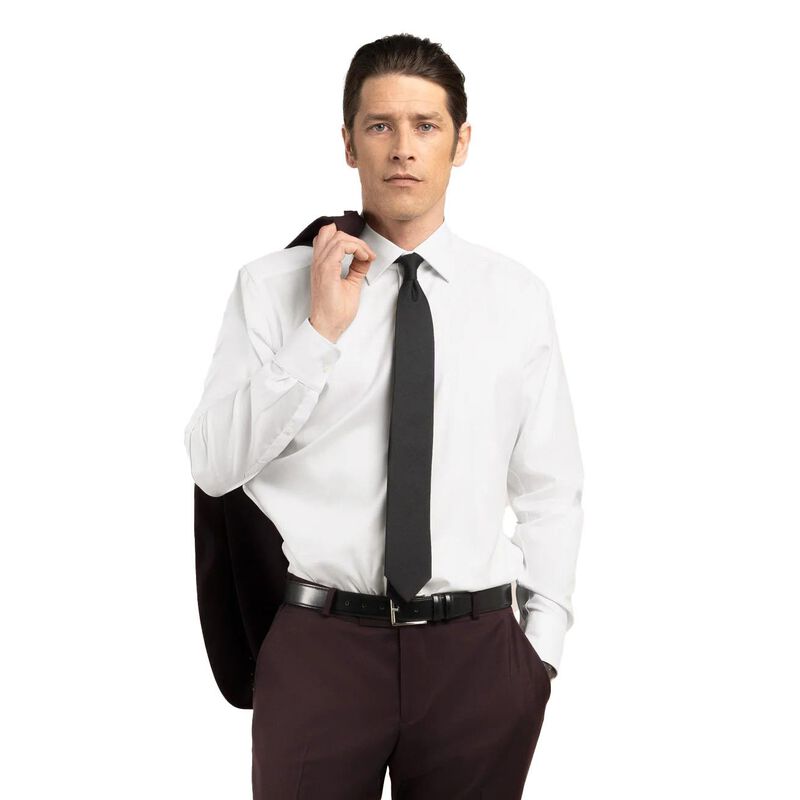 Rembrandt York White Herringbone Non-Iron Shirt image number 0