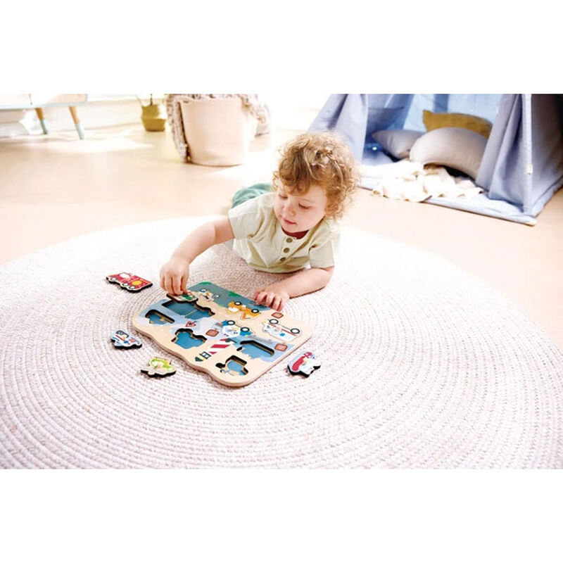 Hape Peg Puzzle - Emergency Vehicles image number 1