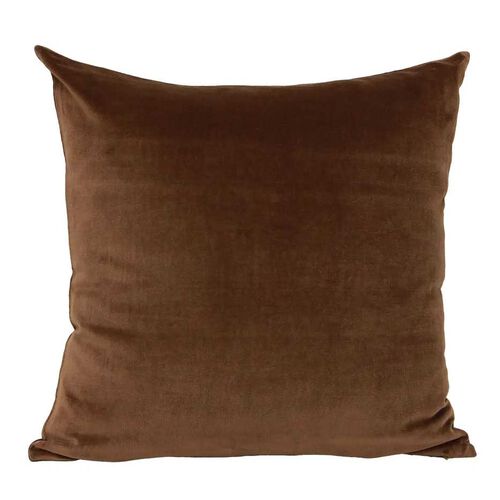 French Country Velvet Cushion Brown