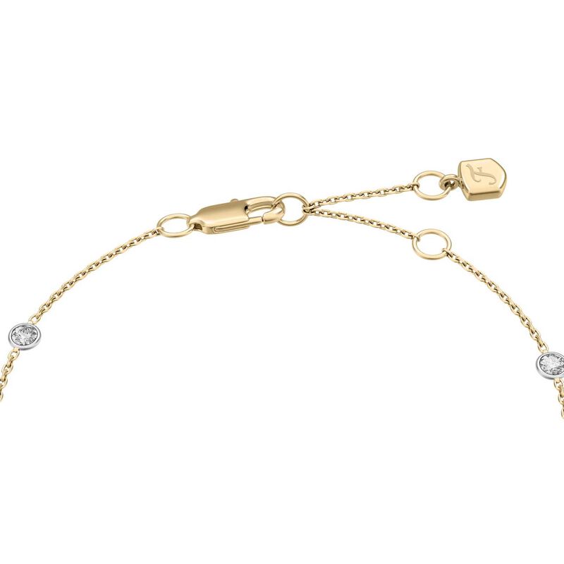 Fossil Ellis Diamond By The Yard Two-Tone Stainless Steel Station Bracelet image number 2