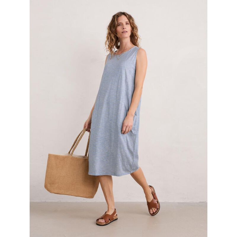 Seasalt Cornwall Halldrine Dress Canvas Agapanthus Chalk image number 3