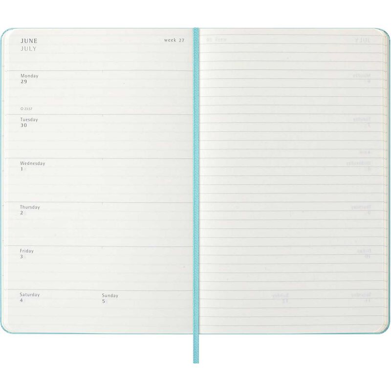 Moleskine Diary 12 Month Weekly + Notes HC Large Aquamarine 2026 image number 1