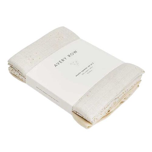 Avery Row Muslin Squares Set of 3 - Wild Chamomile