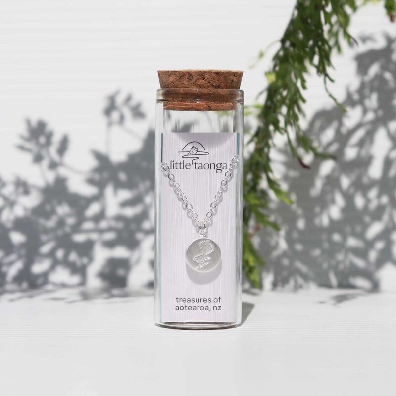 Little Taonga Round Fantail Necklace - Silver image number 1