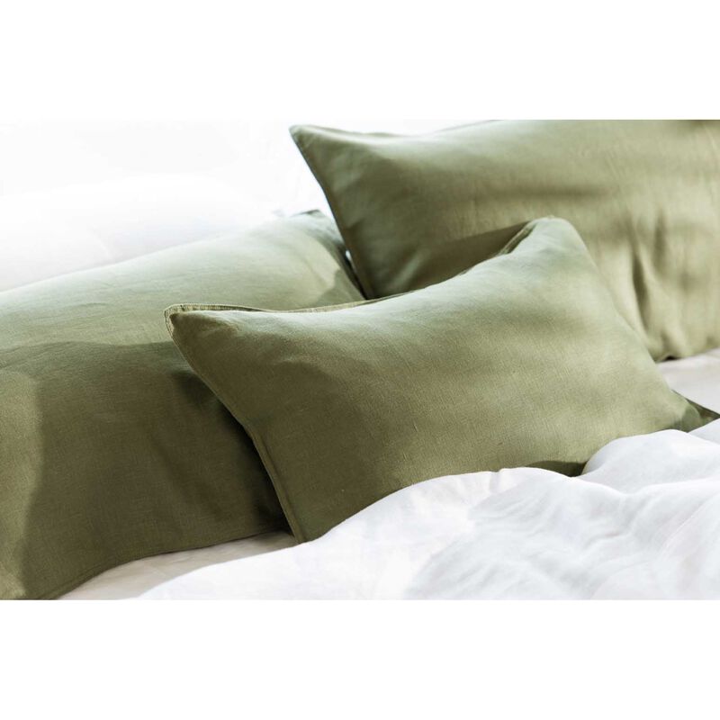 Wallace Cotton Olive Loft Linen Rectangle Cushion Cover 35x55cm image number 1