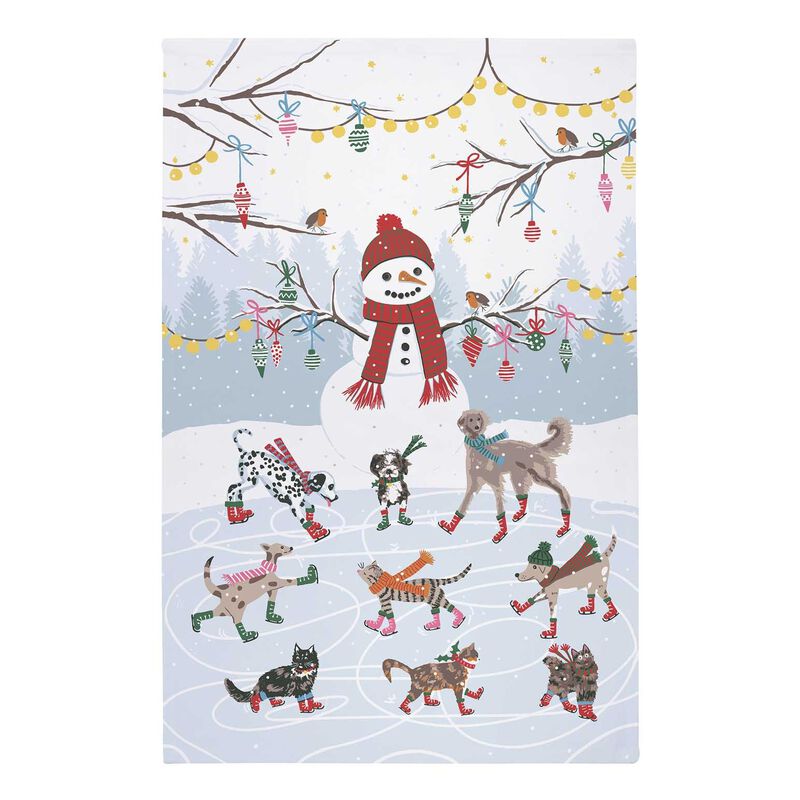 Ulster Weavers Ice Skating Animals Cotton Tea Towel image number 0