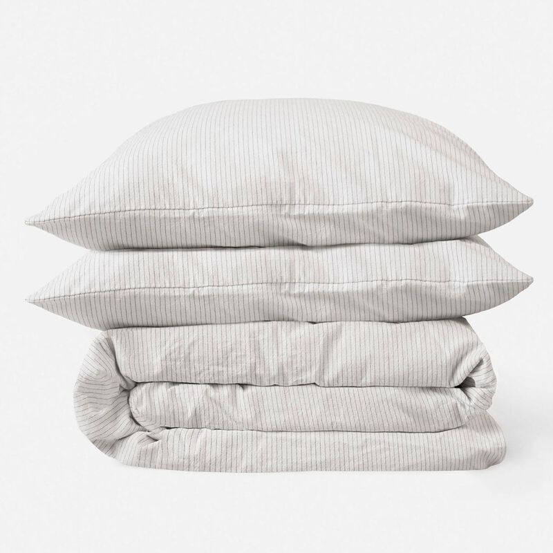 Città Pinstripe Euro Pillowcase White/Charcoal image number 2