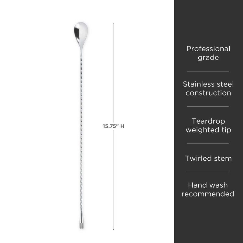 Viski Professional Stainless Steel Weighted Barspoon image number 2