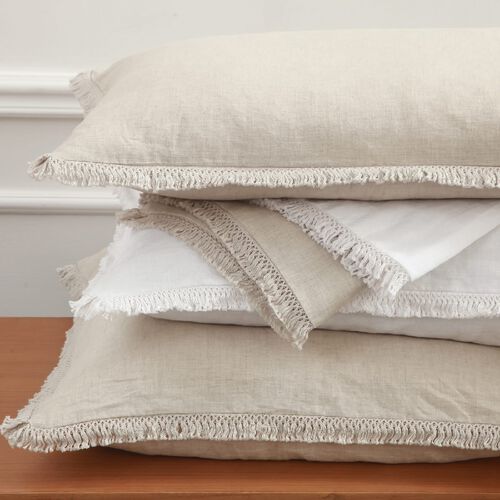 MM Linen Laundered Linen Tassel Pillowcover Set