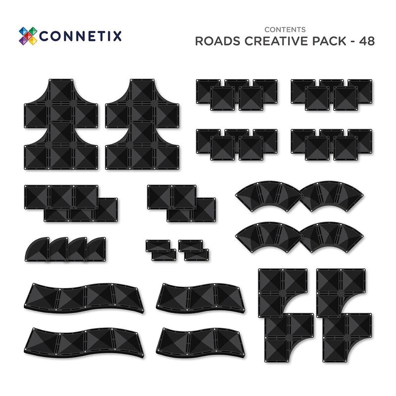 Connetix Tiles Creative Roads Pack 48 pc image number 1