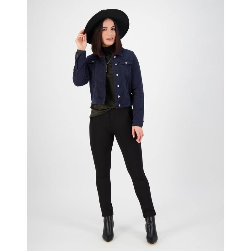 Vassalli Long Sleeve Knit Denim Jacket image number 7