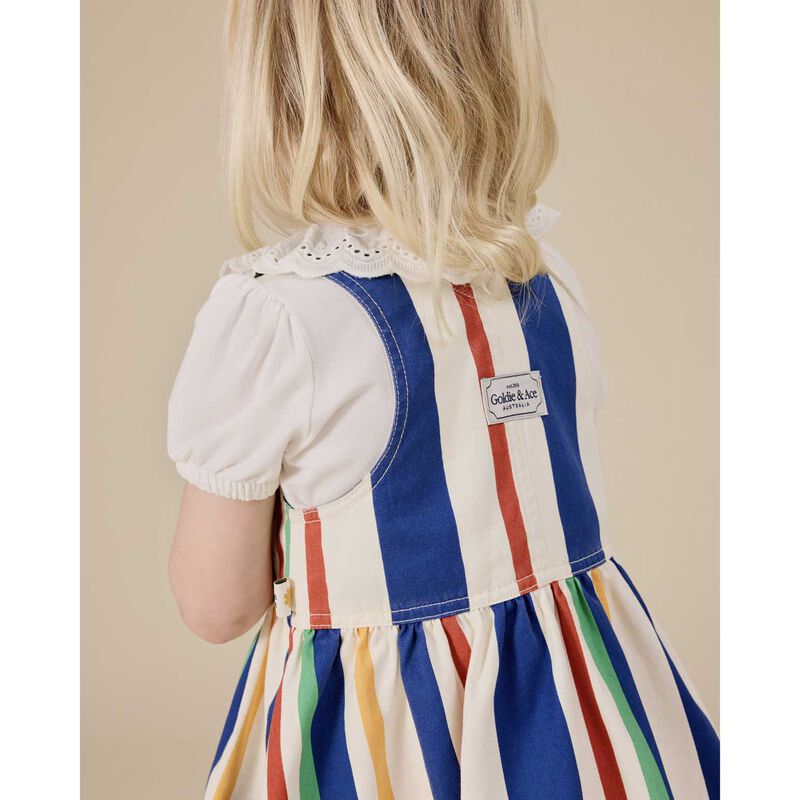 Goldie + Ace 90's Bold Stripe Heidi Denim Pinafore Dress 3-5Y image number 2