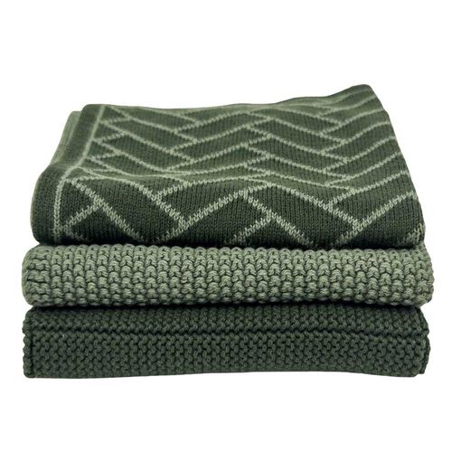 Ecovask Dishcloth Variety 3Pk - Forest Herringbone