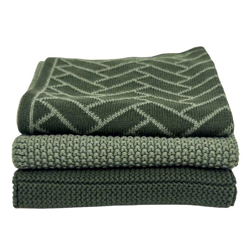 Ecovask Dishcloth Variety 3Pk - Forest Herringbone image number 0