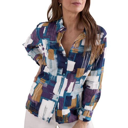 Seasalt Cornwall Larissa Shirt Stitched Abstract Starling