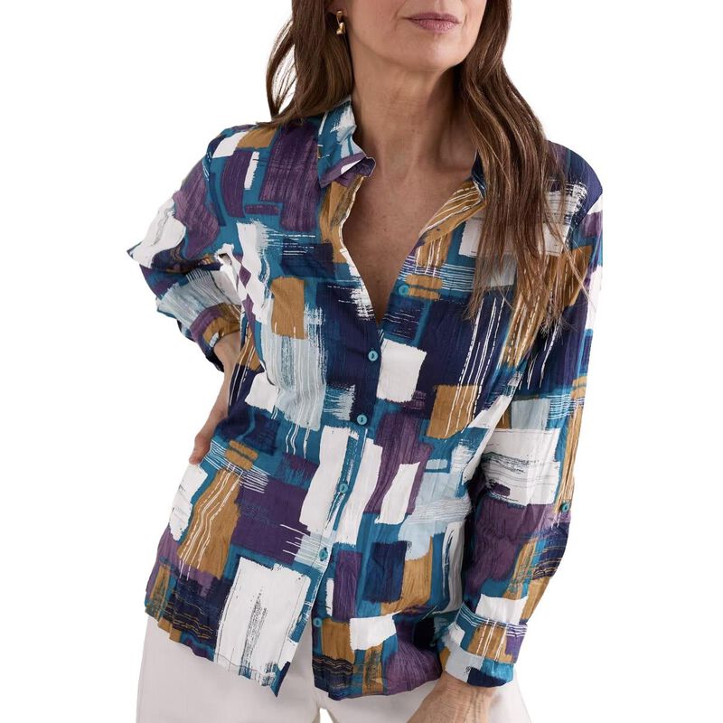 Seasalt Cornwall Larissa Shirt Stitched Abstract Starling image number 0