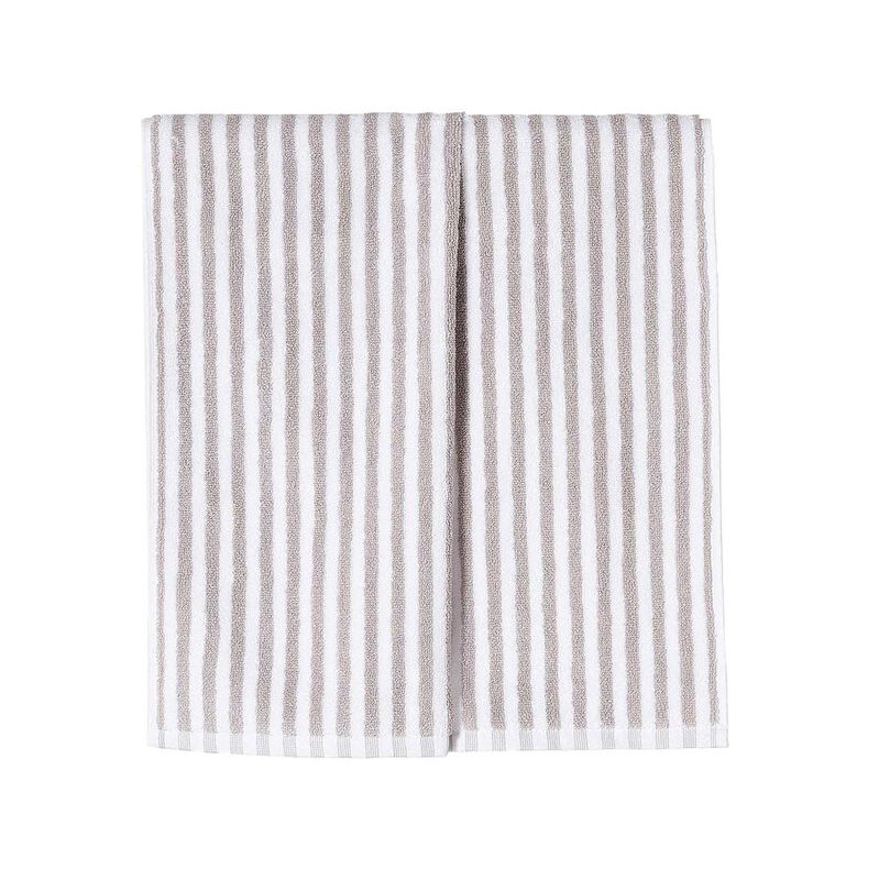 Città Wide Stripe Cotton Hand Towel Grey/White  - 45x75cm image number 0