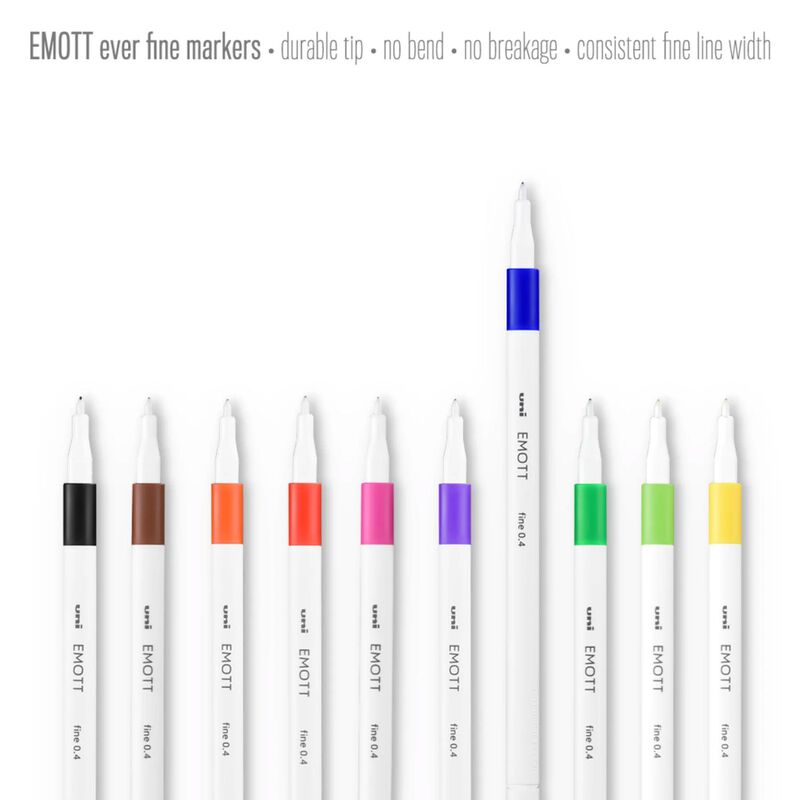 EMOTT Fineliner Markers 0.4mm - Assorted 10 Pack Set 2 image number 2