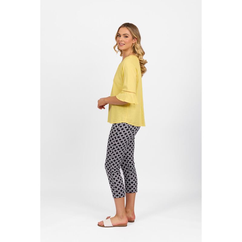 Vassalli Round Neck Top With Elbow Length Frill Sleeve image number 2