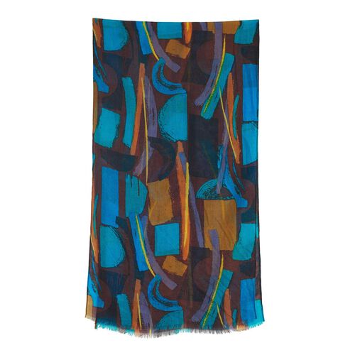 Seasalt Cornwall Pretty Printed Scarf Zennor Stack Dark Rye