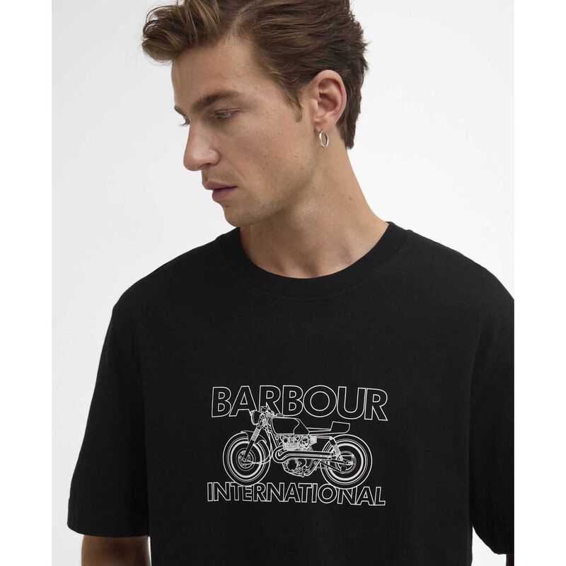 Barbour International Cowl Motorbike Graphic T-Shirt image number 2