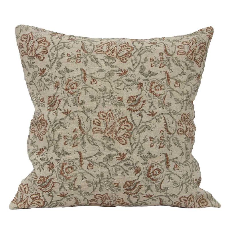 French Country Savannah Floral Handblock Cushion Cover image number 0