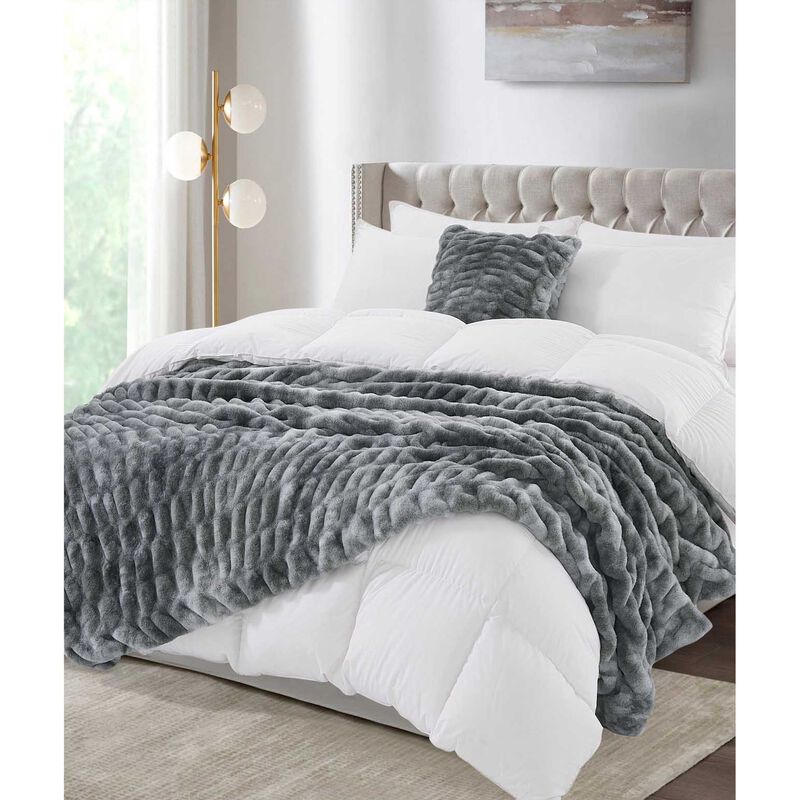 Top Drawer Luxe Rabbit Cushion 600Gsm Tie-Dyed Fur - 45x45cm With Inner image number 1