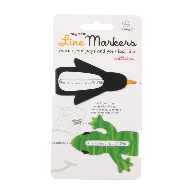 Thinking Gifts Line Marker Magnetic Bookmark Set of 2 - Critters image number 0