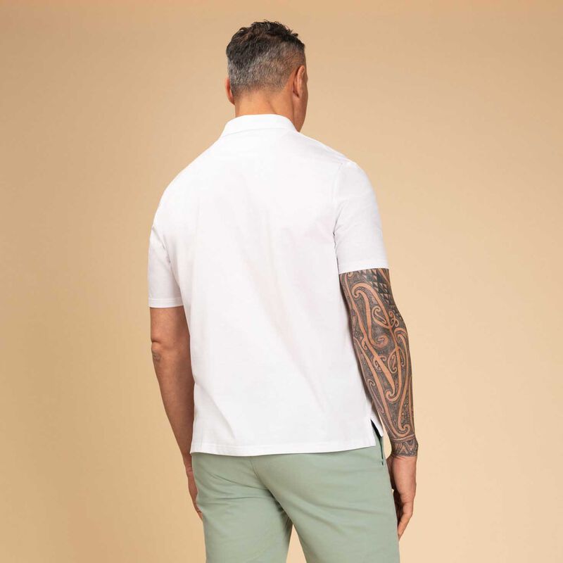 Rembrandt Portofino White Birdseye Polo Shirt image number 1