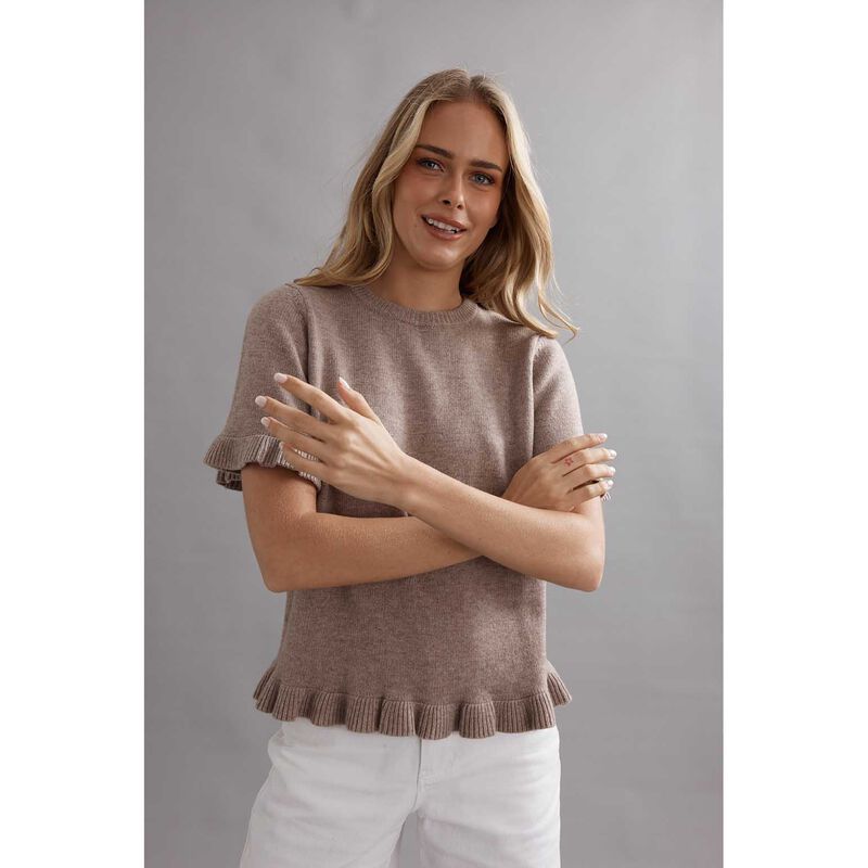 Caitlin Crisp Frilly Knit Tee image number 2