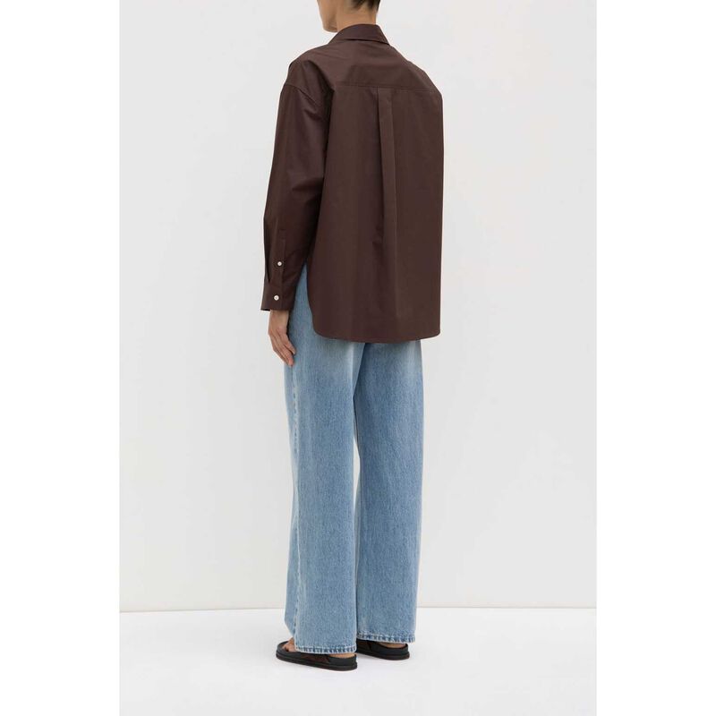 Assembly Label Marigold Poplin Long Sleeve Shirt Ganache image number 1