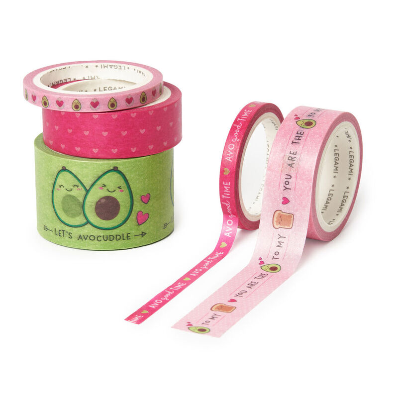 Legami Set of 5 Avocado Paper Sticky Tapes image number 1