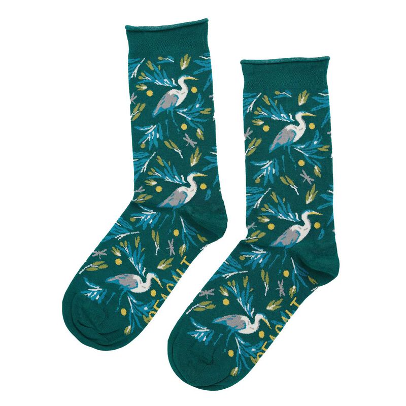 Seasalt Cornwall Womens Bamboo Arty Socks Sea Step Watson Green image number 0