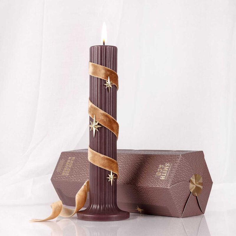 Smith & Co. Black Oud & Saffron Festive Pillar Candle 250g image number 2