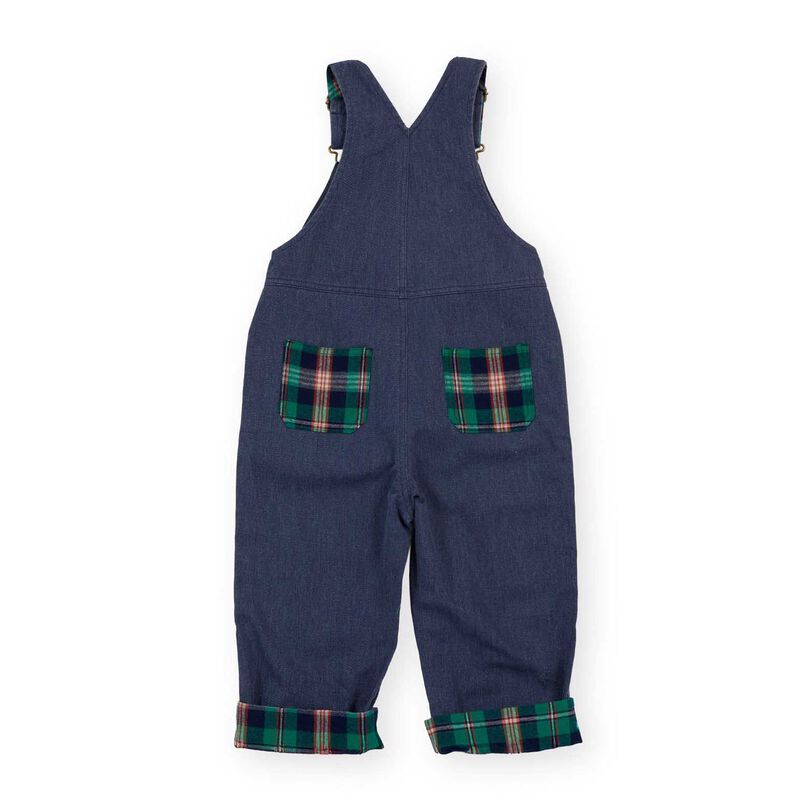 Goldie + Ace Austin Green Check Overalls 1-2Y image number 1