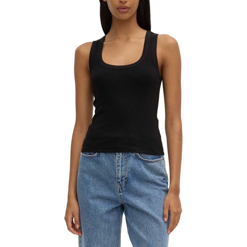 Assembly Label Robyn Scoop Neck Rib Tank Black image number 0