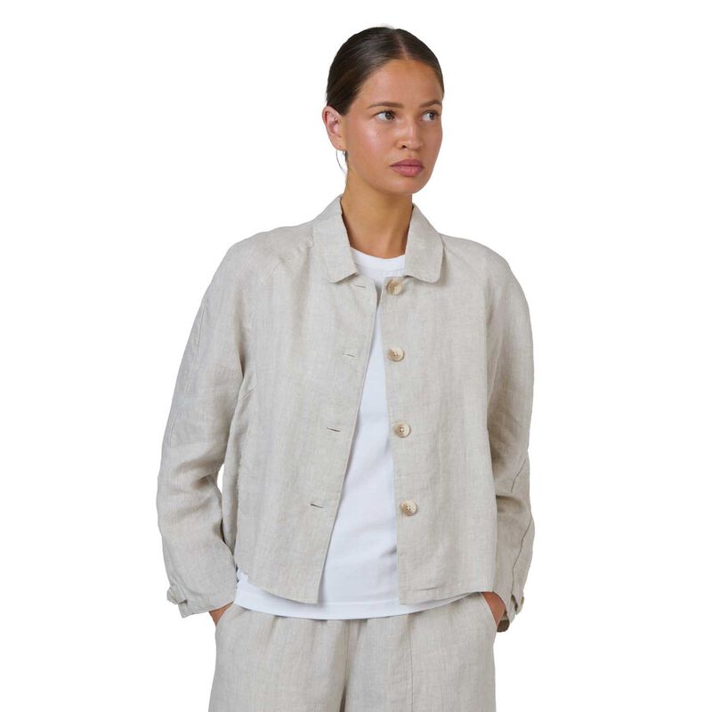 Naturals By O & J White Linen Jacket image number 0